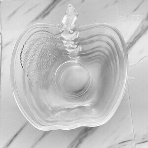Vintage Clear Glass Apple Shaped Icecream Bowls by KIG Indonesia Set of 8